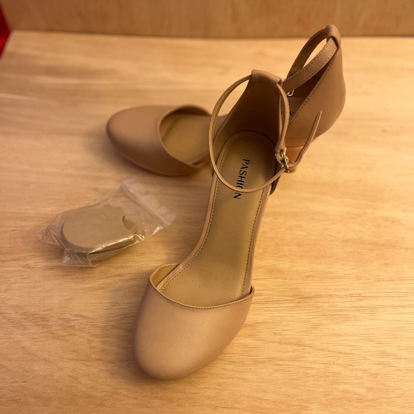 Pashion Convertible-Heel Dorsay Pump Sand Round-Toe Strappy 2.0 3" Stiletto - Picture 4 of 5